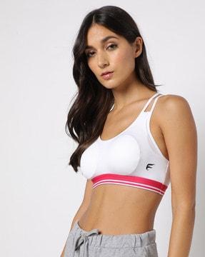 sports bra with contrast stripes