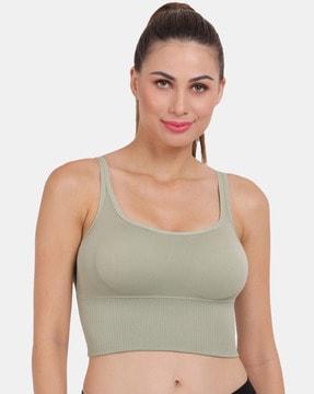 sports bra with ribbed waistline