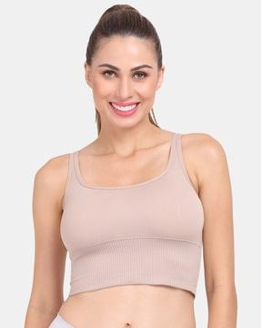 sports bra with ribbed waistline