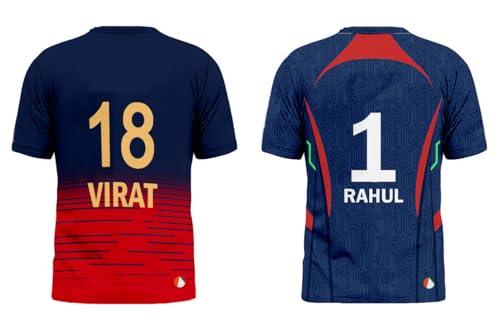 sports india ipl cricket team t shirt jersey combo for (kid's, boy's & mens) l744 8048 banglore rcb virat 18_lucknow lu rahul 1 (30, ip24_rb_vi_lu_ra)