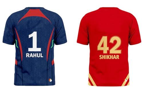 sports india ipl cricket team t shirt jersey combo for (kid's, boy's & mens) l744 8048 lucknow lu rahul 1_punjab puks shikhar 42 (32, ip24_lu_ra_pu_sh)