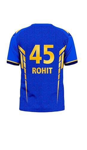 sports india ipl cricket team t shirt jersey for (kid's, boy's & mens) new latest 2024 l810 8048 mumbai mi rohit 45 (28, mu_ro_ip24)