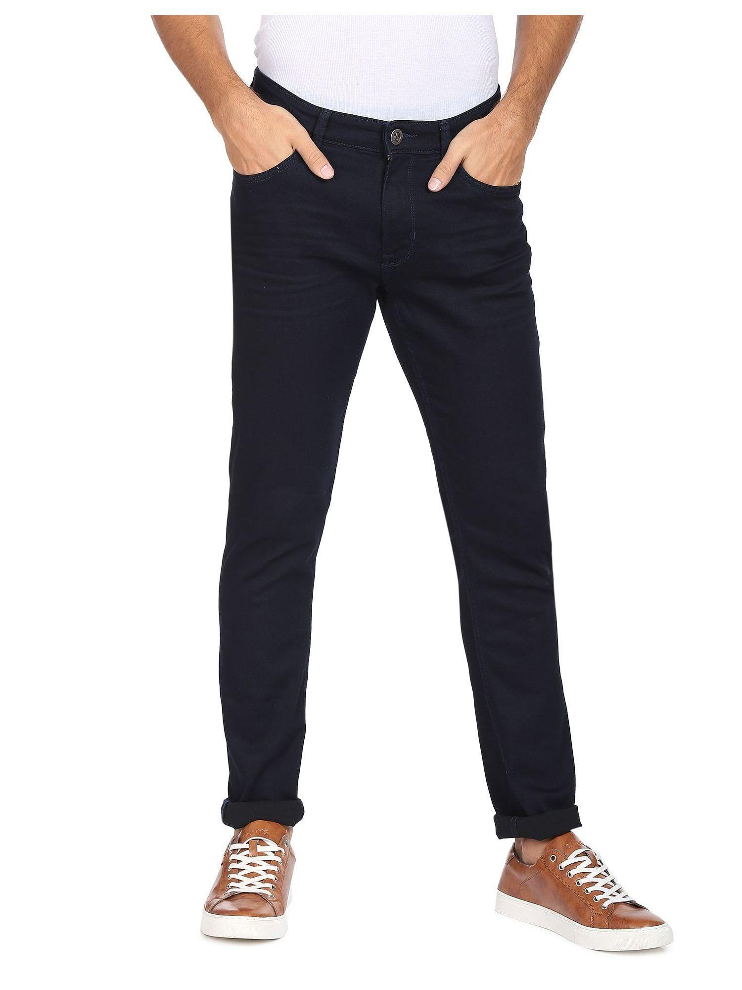 sports men dark blue whiskered jameson slim fit jeans