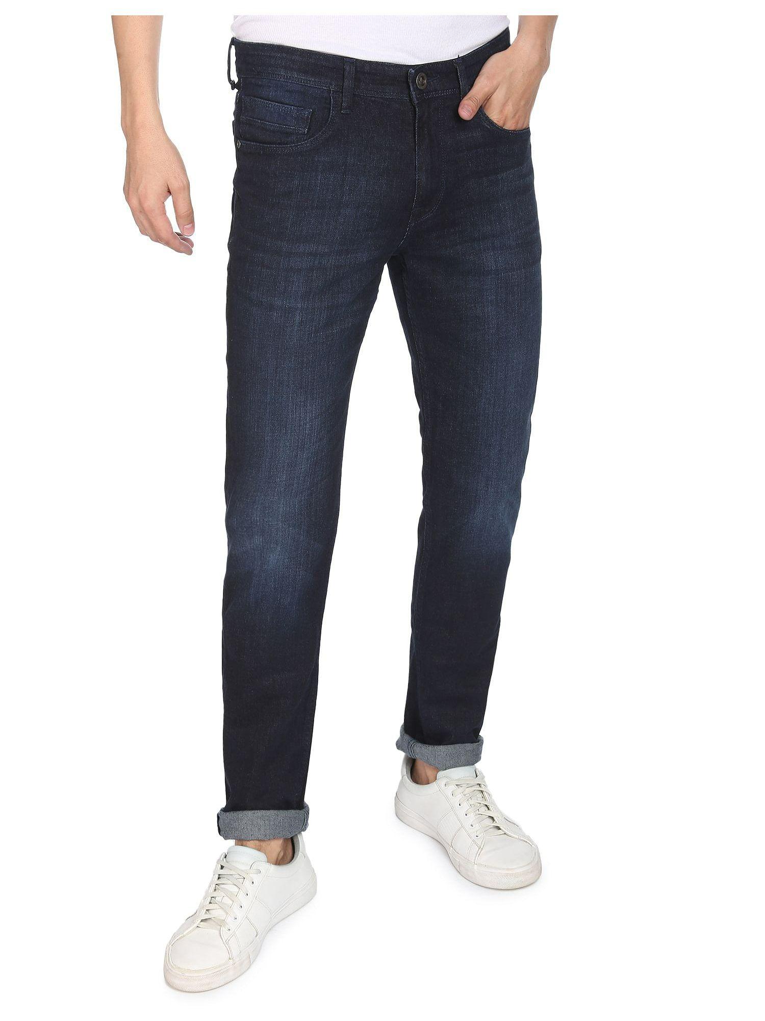 sports men indigo mid rise jameson slim fit rinsed jeans