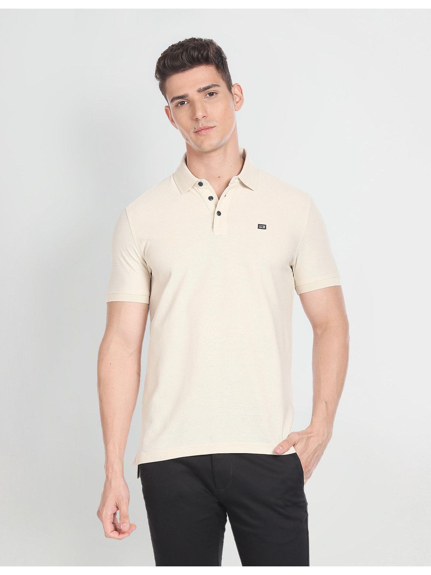 sports patterned collar corduroy polo t-shirt