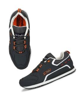 sports shoes with faux leather upper