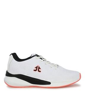 sports shoes with lace fastening