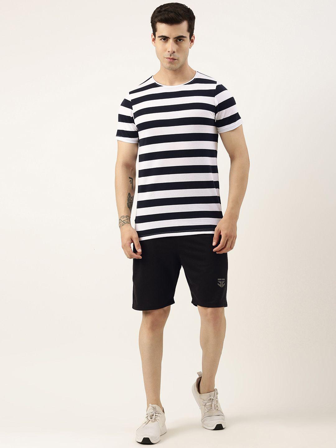 sports52 wear men striped t-shirt with shorts training tracksuit