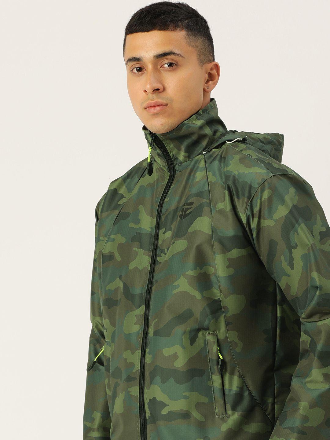 sports52 wear camouflage printed detachable hood rain jacket