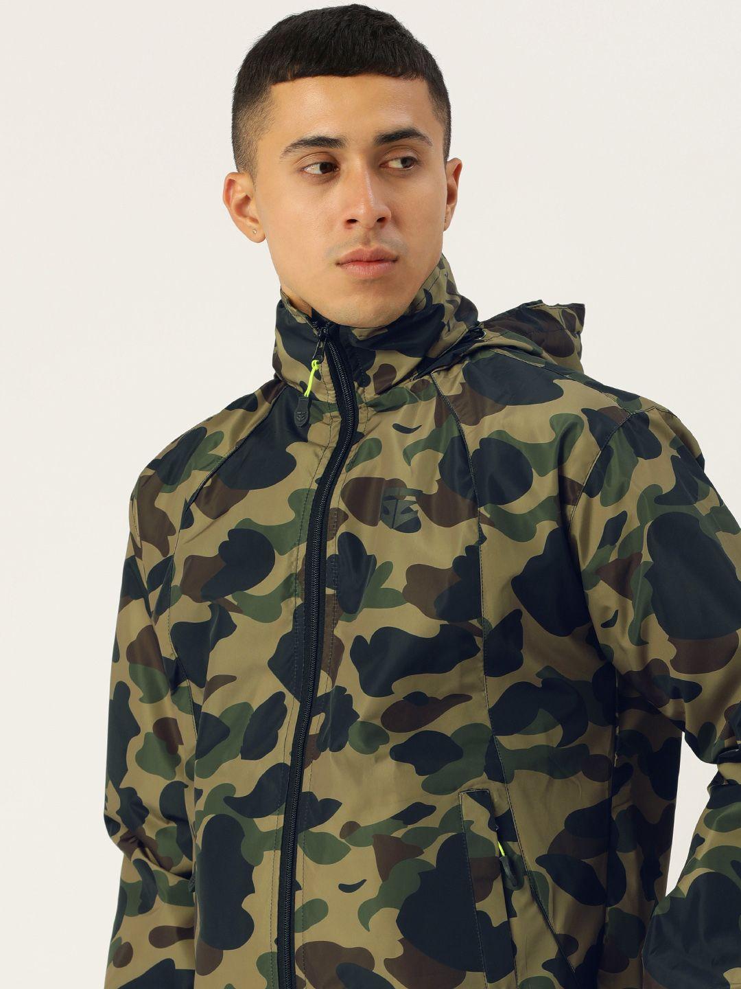 sports52 wear camouflage printed detachable hood rain jacket