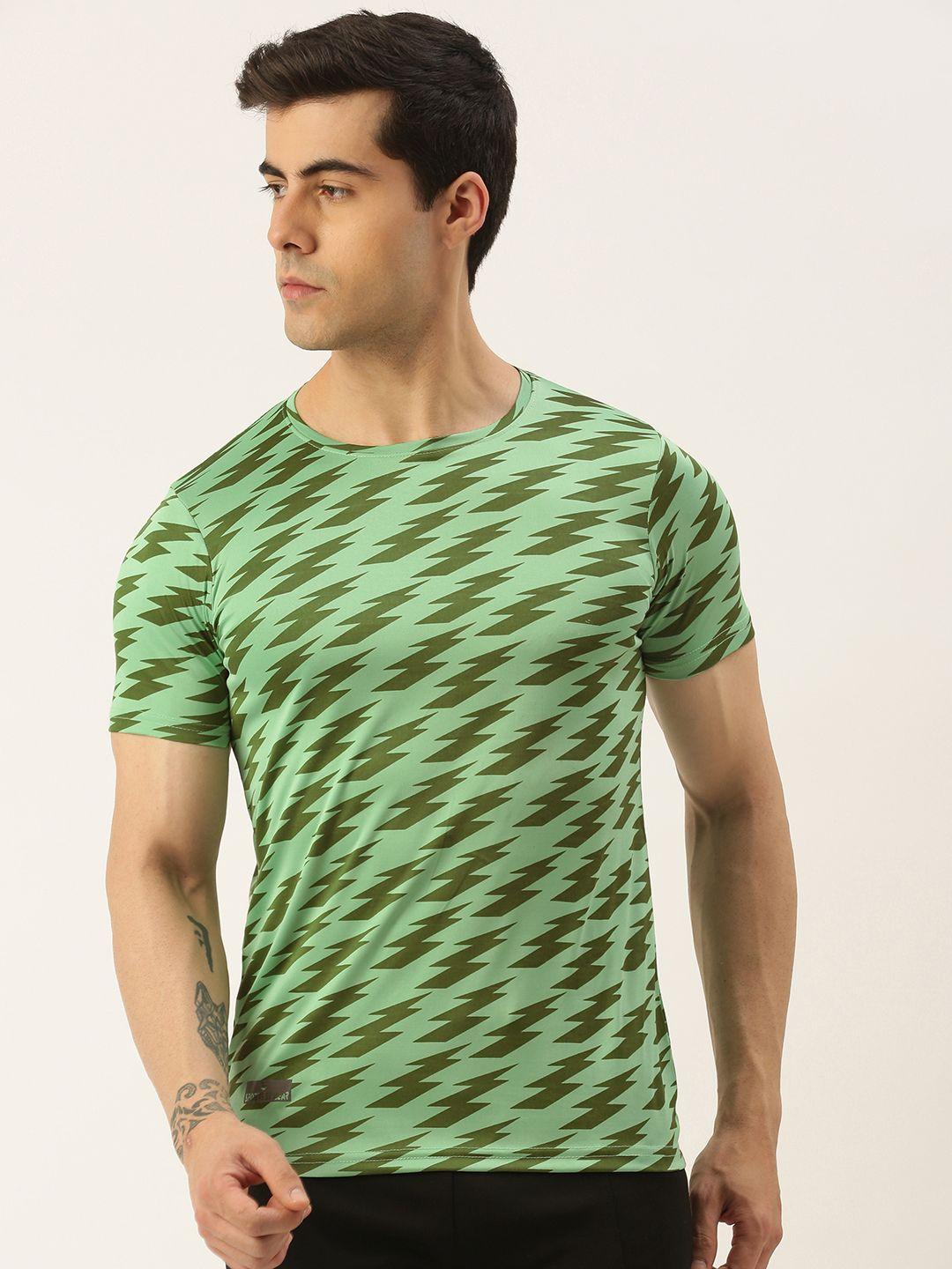 sports52 wear men geometric printed round neck t-shirt