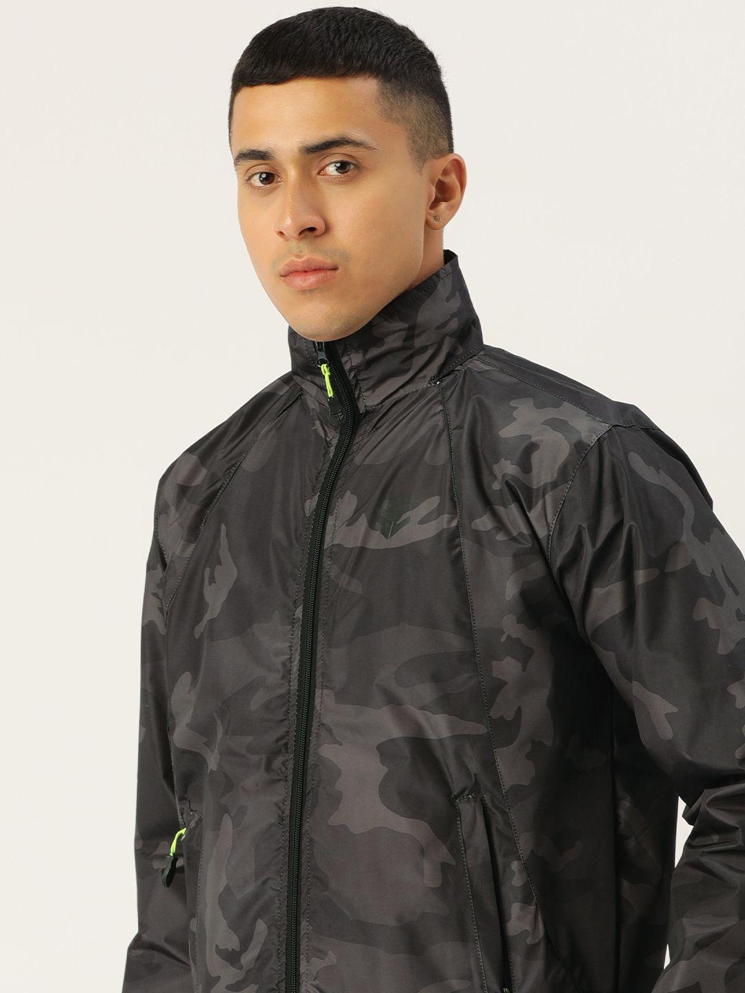 sports52 wear men printed detachable hood rain jacket