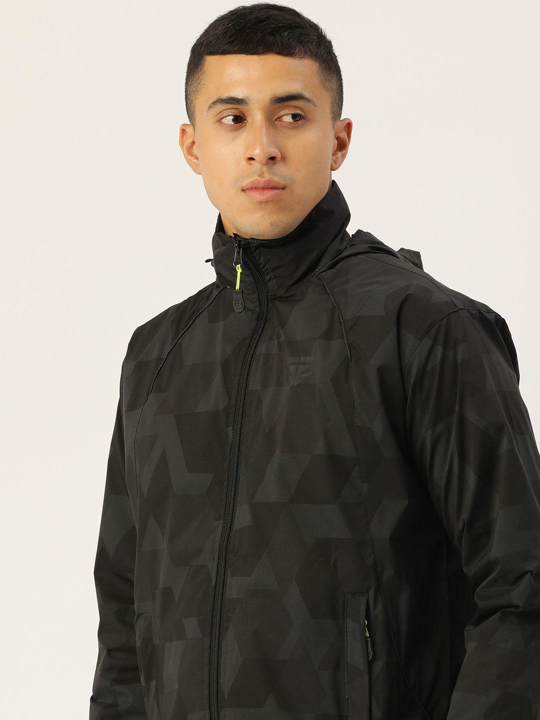 sports52 wear men printed detachable hood rain jacket