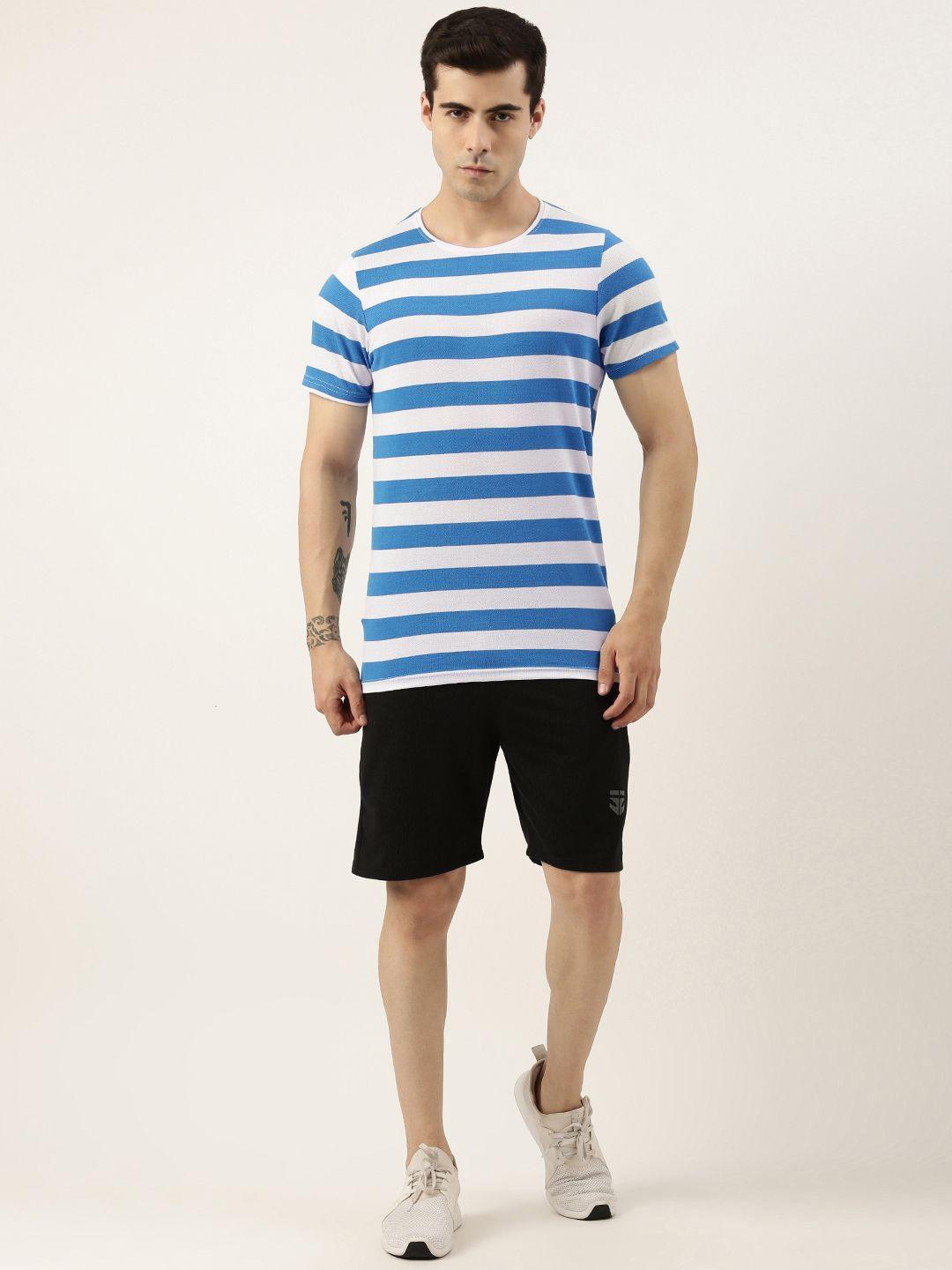 sports52 wear men striped t-shirt with shorts training tracksuit