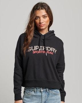 sportswear logo boxy hoodie