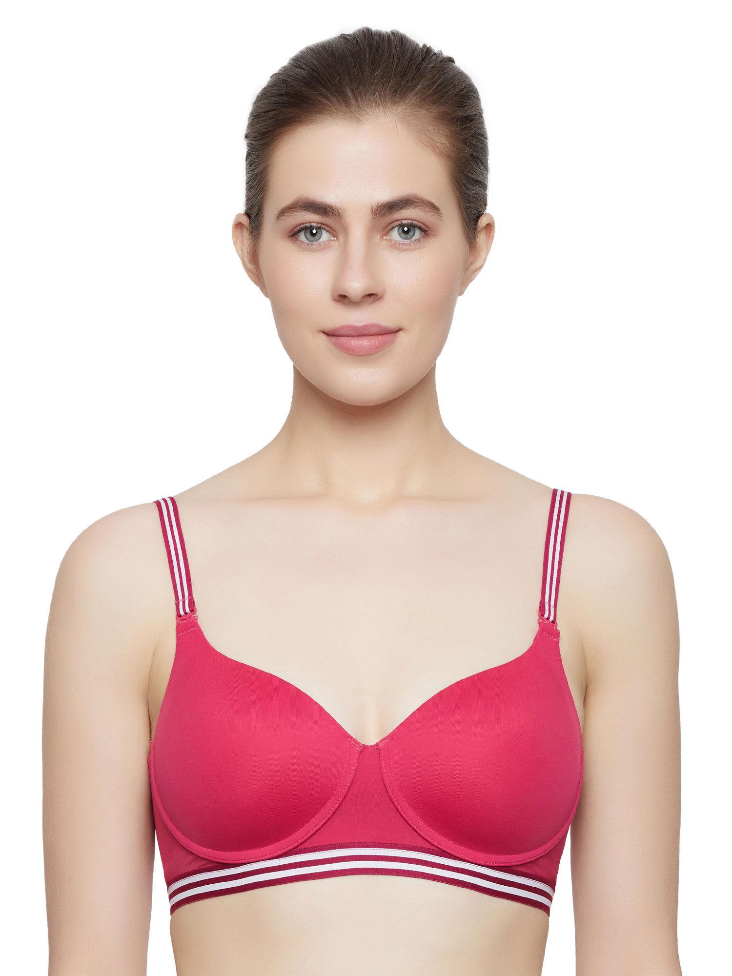 spotlight detachable shoulder straps padded wireless multiway tshirt bra red