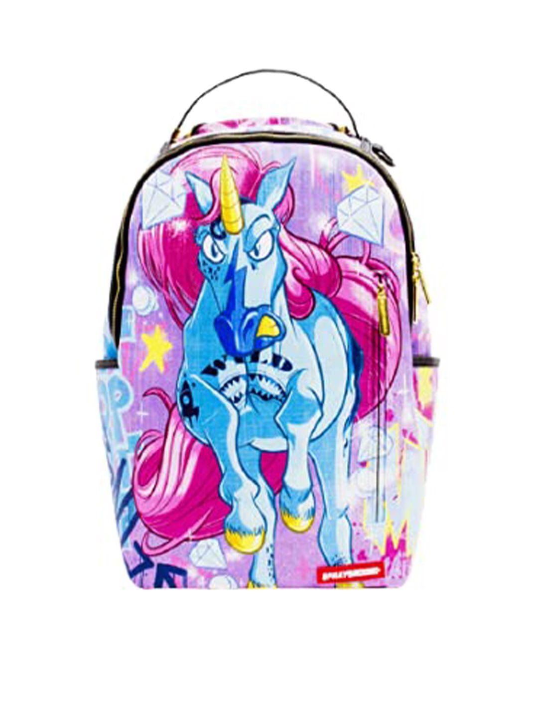 spray ground unisex pink & white graphic printed backpack