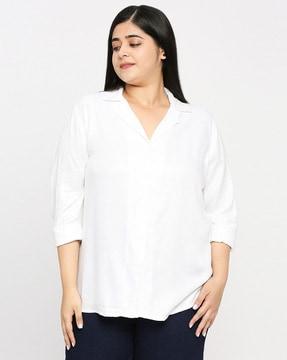 spread-collar classic shirt