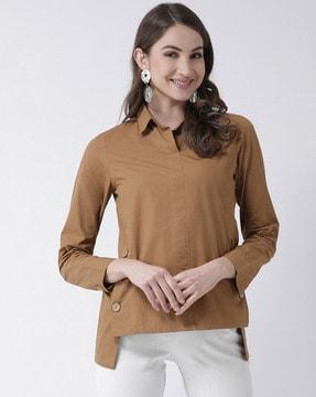 spread collar fitted shirt