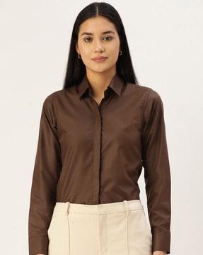 spread collar shirt top