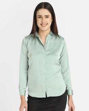 spread collar shirt with full sleeves