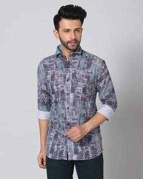 spread collar shirt with full sleeves