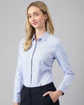 spread collar shirt with full sleeves