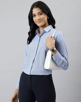 spread collar shirt with full sleeves