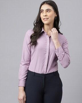 spread collar shirt with full sleeves