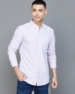 spread-collar shirt with full sleeves