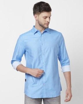 spread collar shirt with full sleeves