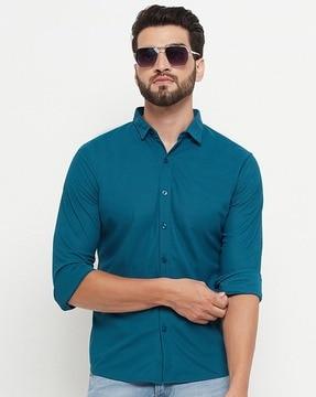 spread collar shirt with full sleeves