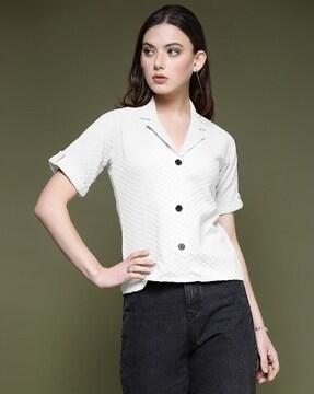 spread-collar shirt with full sleeves