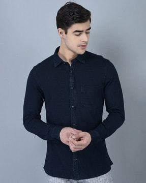 spread collar shirt with full sleeves