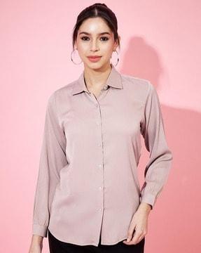 spread-collar shirt with full sleeves