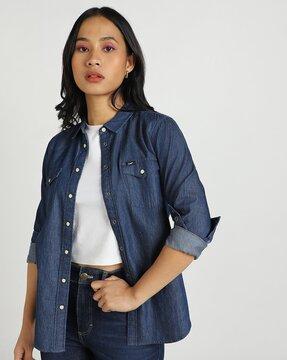 spread-collar shirt with full sleeves