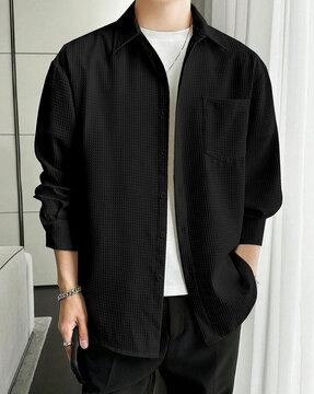 spread collar shirt with full sleeves