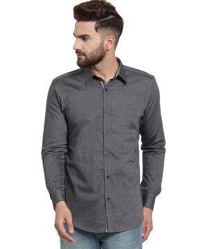 spread collar slim fit shirt