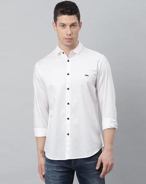 spread collar slim fit shirt