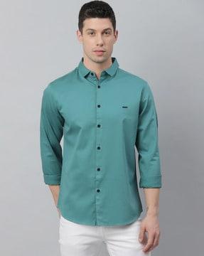 spread collar slim fit shirt