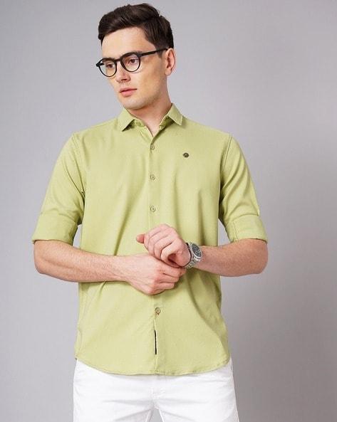 spread-collar slim fit shirt