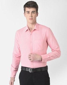 spread-collar slim fit shirt