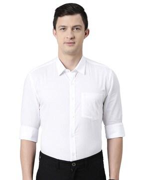 spread-collar slim fit shirt