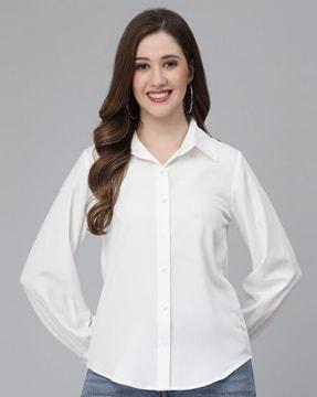 spread-collar tunic shirt