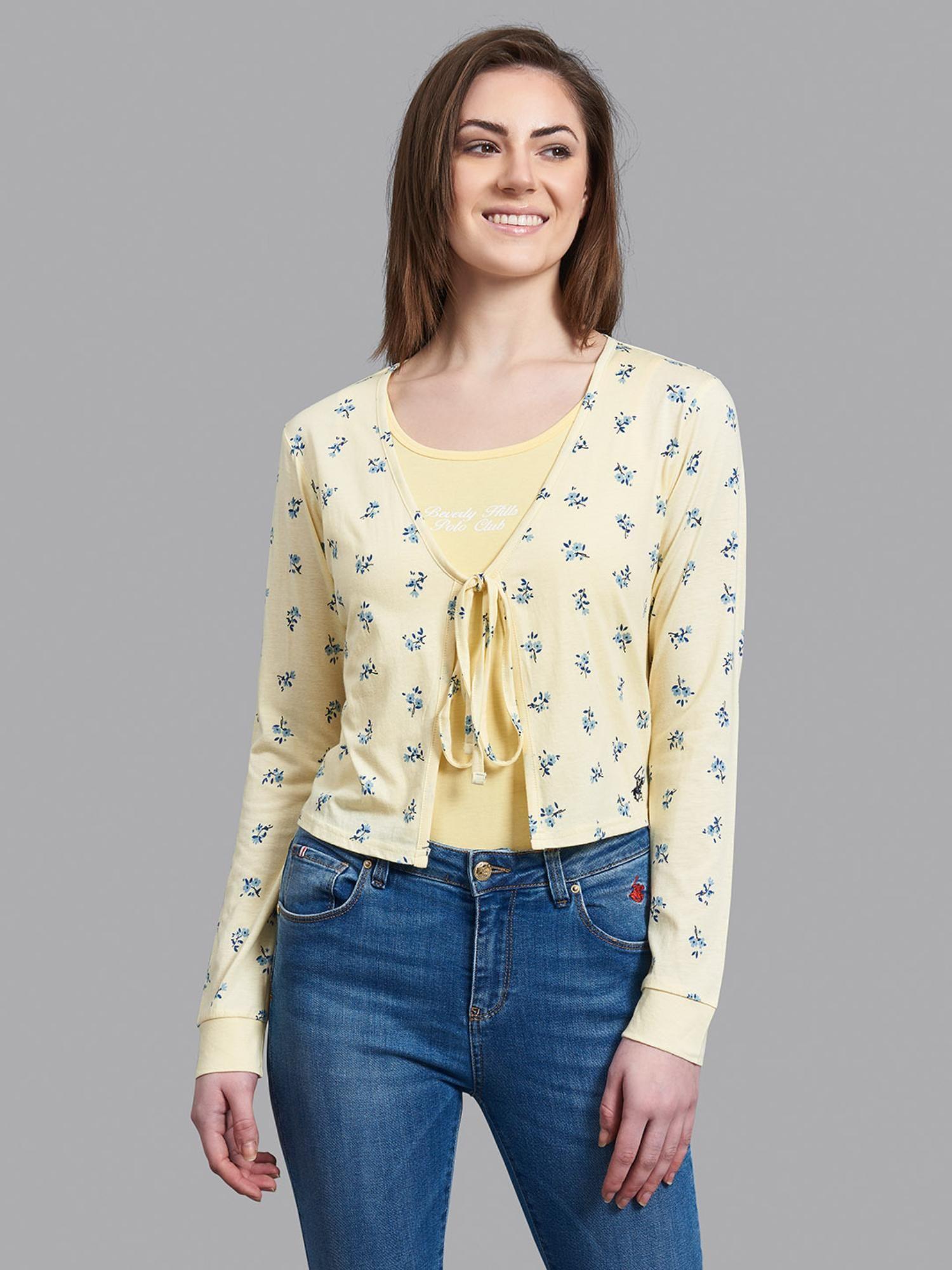 spring in bloom tie front crop cardigan