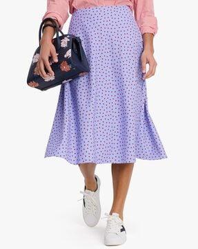 spring time dot ruched skirt