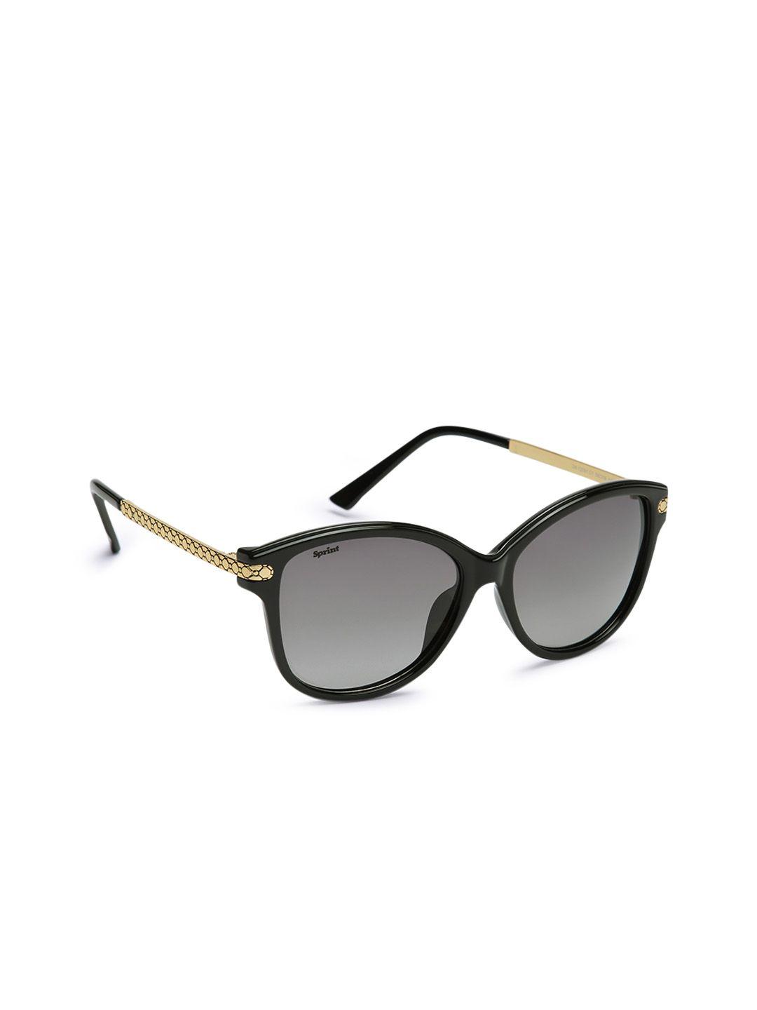 sprint women grey lens & black rectangle sunglasses with polarised lens 12091 c1 s