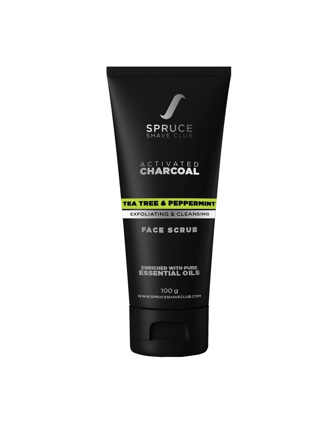 spruce shave club men black charcoal face scrub with tea tree & peppermint 100g