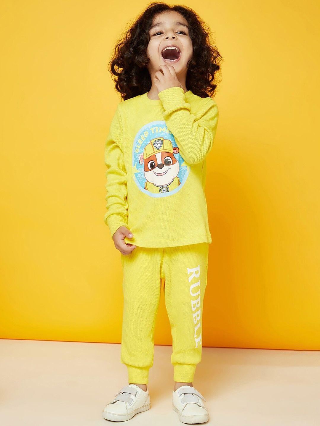 spunkies boys printed t-shirt with trousers