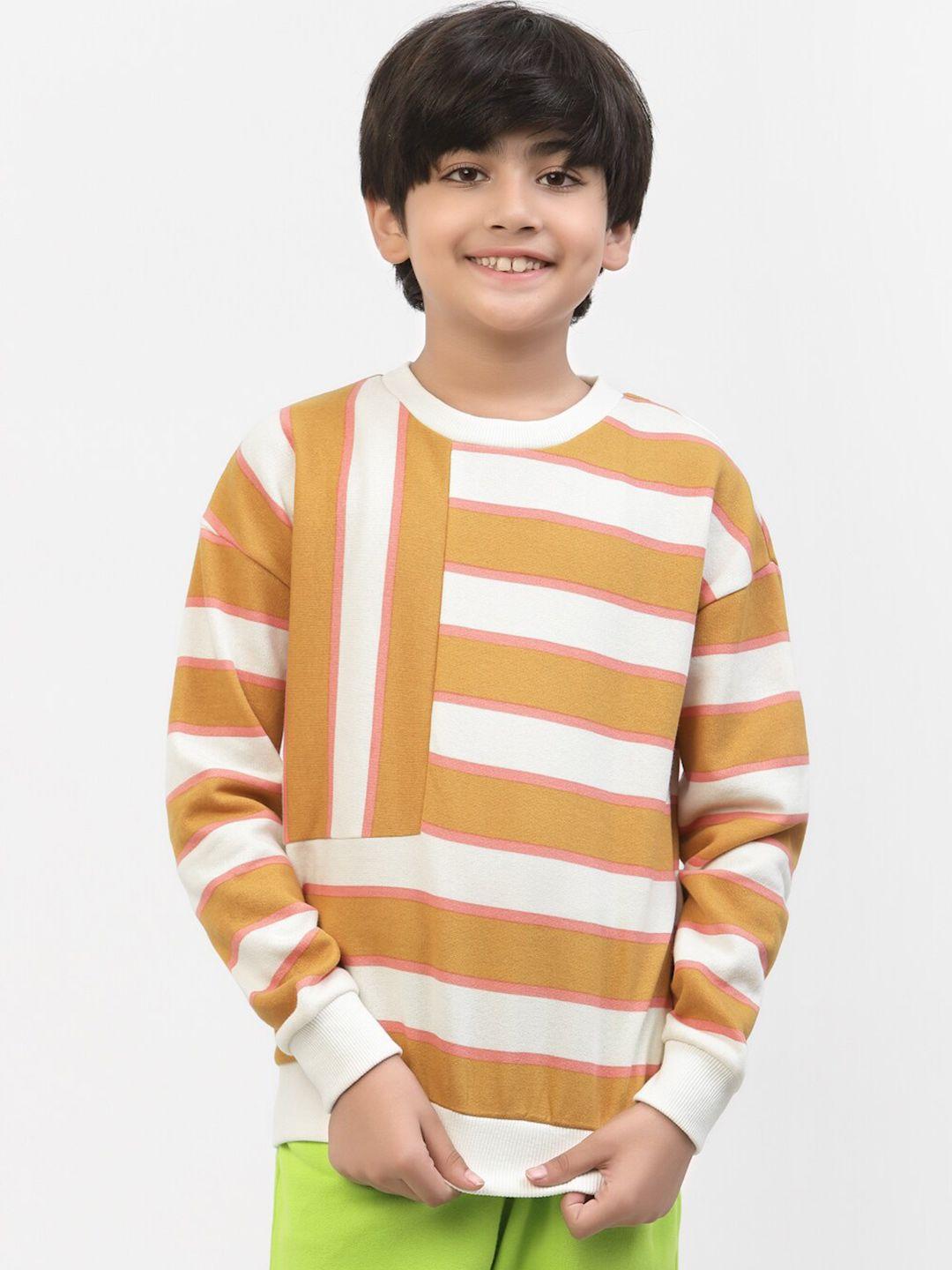 spunkies boys white striped sweatshirt